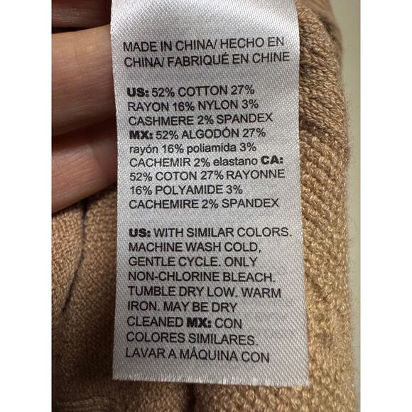 CHICO'S Zenergy Funnel Neck Cable Knit Cashmere/Cotton Blend Sweater, Sz L - Picture 7 of 8